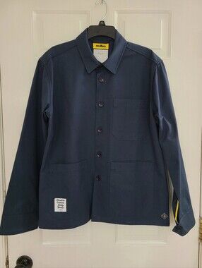 Percival Men's Auxiliary Waterproof Work Shirt Jacket Size L Navy Blue EUC!